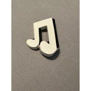 Vintage White & Black Musical Note Lapel Pin Brooch